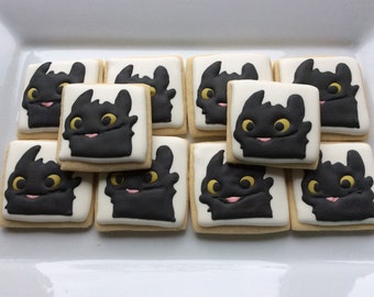 How To Train Your Dragon Toothless Sugar Cookies  ~ 1 dozen  ~ Birthday ~ Party Favors ~