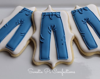Jean Decorated Cookies: Denim Party Favors