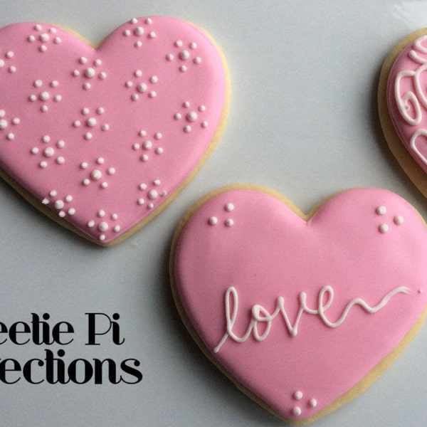 Bridal Shower Decorated Cookies Wedding favors Royal icing heart wedding gifts bridesmades gift Valentine's Day custom wedding favors