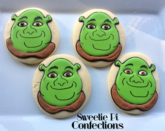 SHREK decorated Cookies // Party Favors // Birthday party // Shrek the Musical // Decorated Cookies // Character cookies