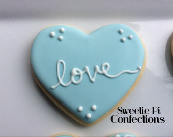 Heart Wedding Cookies: Bridal Shower Favors, Bridesmaids Gift
