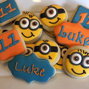DESPICABLE ME Inspired Sugar Cookie Party Favors ~ MINIONS ~ One dozen