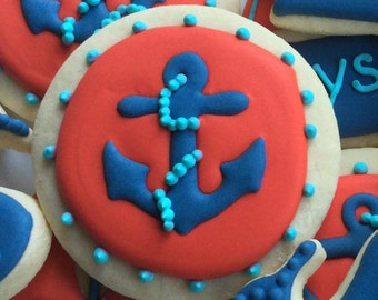 NAUTICAL themed Cookies // Baby Shower // Birthday Party // Sailboat // Anchor // Ocean // Whales // Decorated Cookies /