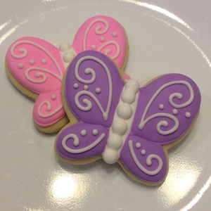 BUTTERFLY decorated cookies summer fun hot day birthday party sugar cookies party favors