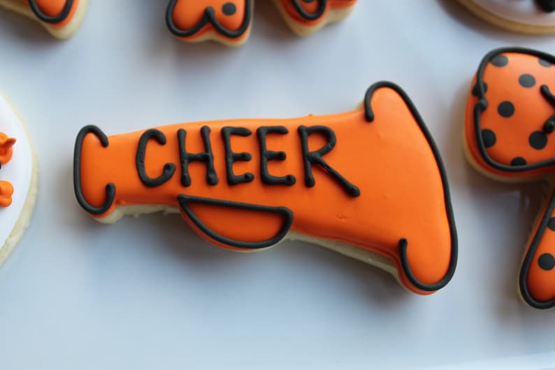 CHEER Decorated Cookies cheer Bow Megaphone Pom Pom Etsy