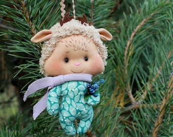 Christmas gift deer soft toy Stuffed animals Xmas decor room Handmade Teddy woodland  kids gift for her girlfriend wife tree ornament