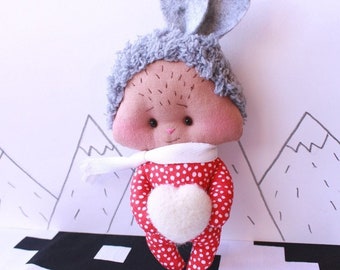 Valentines bunny gift, Woodland room decoration, Valentines ornament bunny, Stuffed animals soft toy