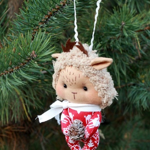 Christmas Gift Decorations Woodland Deer Toy Stuffed Soft Deer Red Hand ...