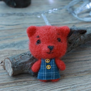 Needle Felted Fox toy, kids gift, Jewelry Felting Fall Toy felt gift sculpture Needle Animal Felted miniature Fox totem pin image 3