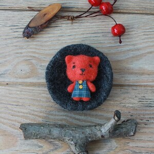 Needle Felted Fox toy, kids gift, Jewelry Felting Fall Toy felt gift sculpture Needle Animal Felted miniature Fox totem pin image 2