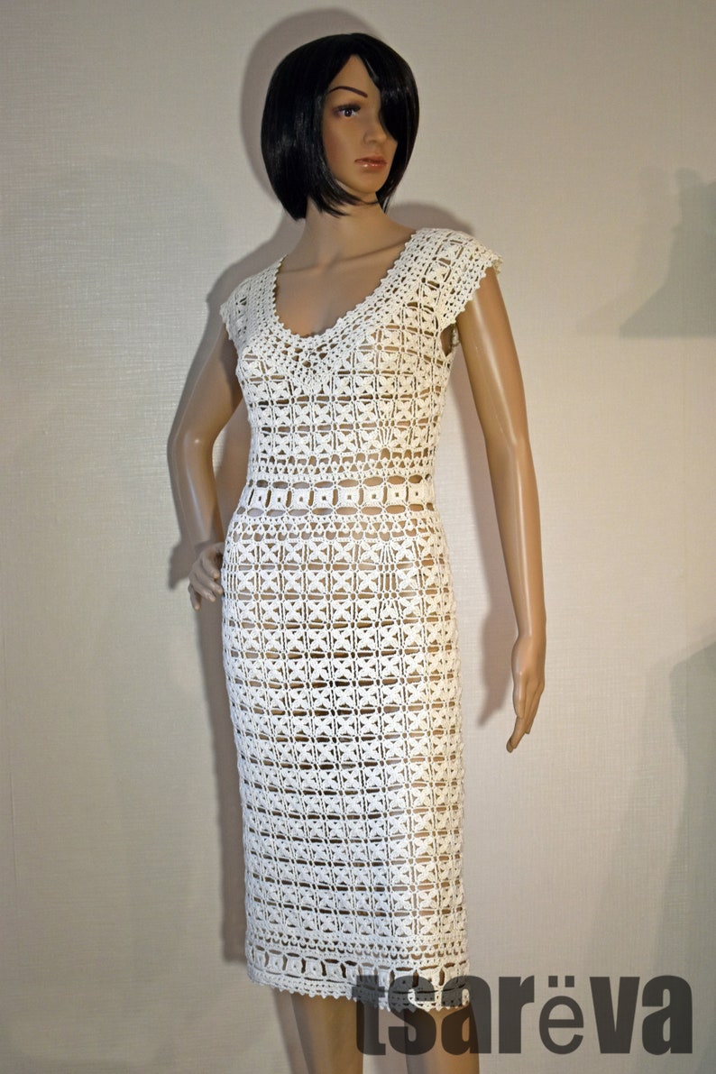 Crochet Dress Tiramisu. White Summer Casual or Coctail Women - Etsy