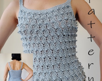 Esmeralda textured top crochet pattern PDF