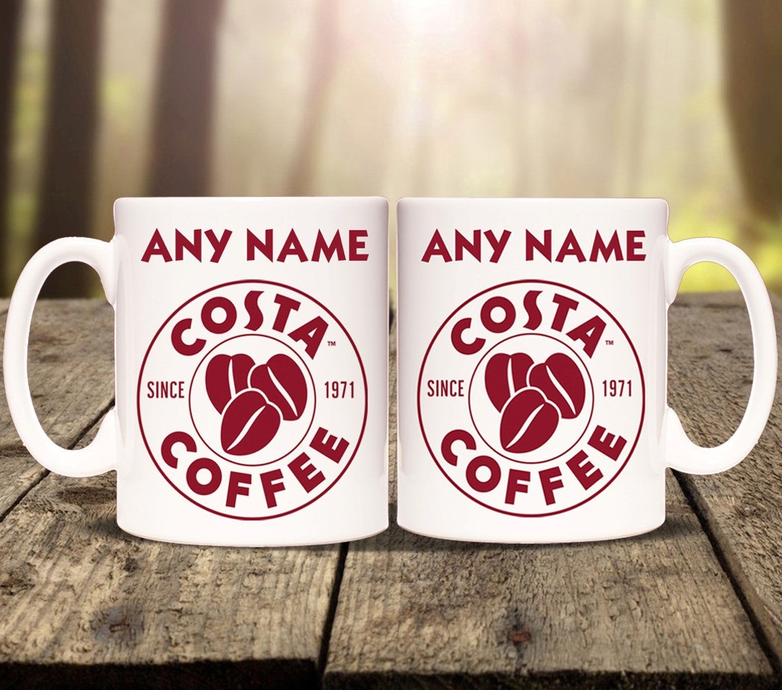 Personalised Costa Coffee mug cup. Print any name message