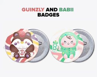 Insignias tailandesas BL / GMMTV chapa babii, guinzly, offgun, jossgawin / Actores tailandeses BL