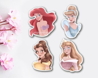 STICKER Disney princesas | Belle, Ariel, Cinderella, Aurora | pegatinas disney, pegatina, stickers, stationery,