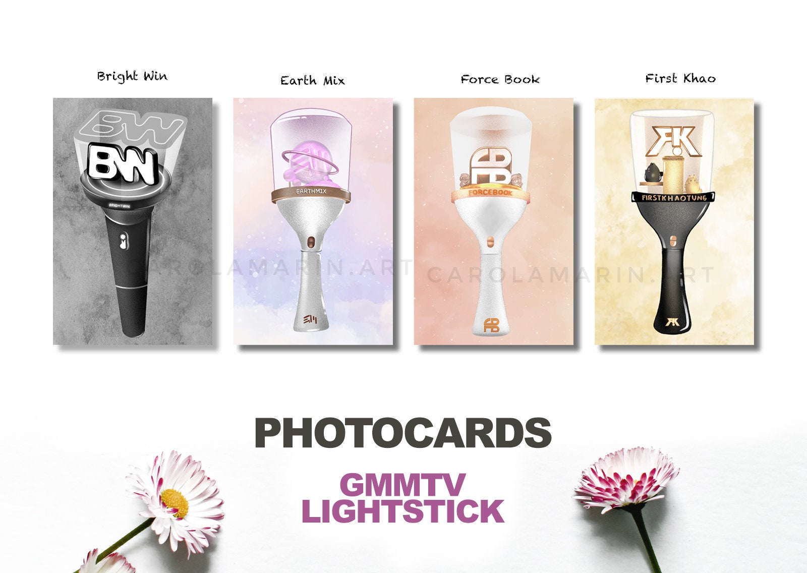 Lightstick GMMTV BL Photocards / Bright Win, off Gun, Earth Mix