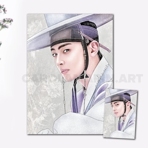 Cha Eunwoo Nowicjusz historyk Goo Hae Ryung WYDRUK A5 i fotokarta | Cha Eun-woo, kdrama, dramat koreański, Aroha, fanart