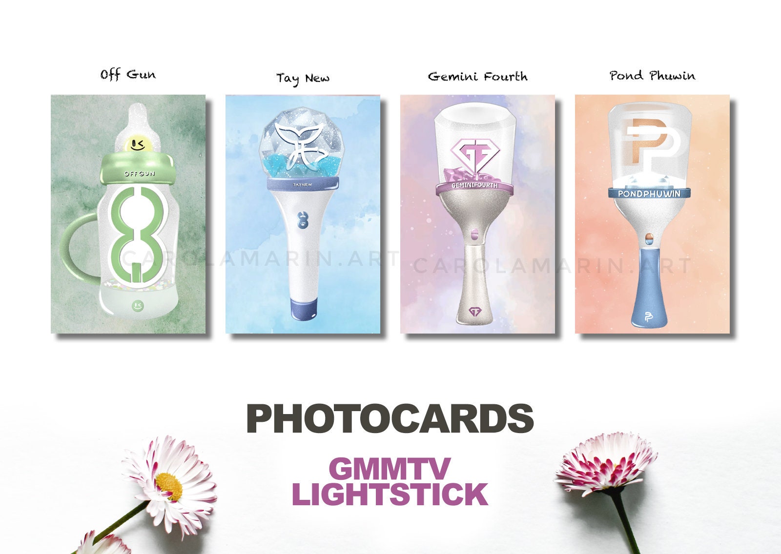 Lightstick GMMTV BL Photocards / Bright Win, off Gun, Earth Mix