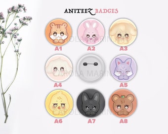 Insignias / pines de Aniteez Ateez, atiny, ateez, fanart, kpop, Hong Joong, Seonghwa, Yunho, Yeosang, San, Mingi, Wooyoung, Jongho