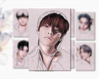 Stray Kids 5 STAR Postal A6 / Postcard / Fanart, Kpop, Bang Chan