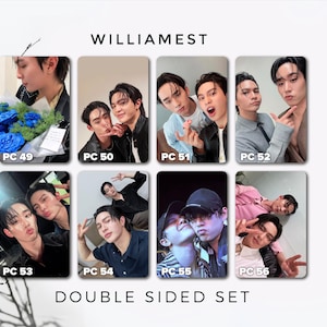 May include: A set of eight double-sided photo cards featuring various images of people. The cards are labeled PC 49 through PC 56. The word "WILLIAMEST" is at the top, and "DOUBLE SIDED SET" is at the bottom.