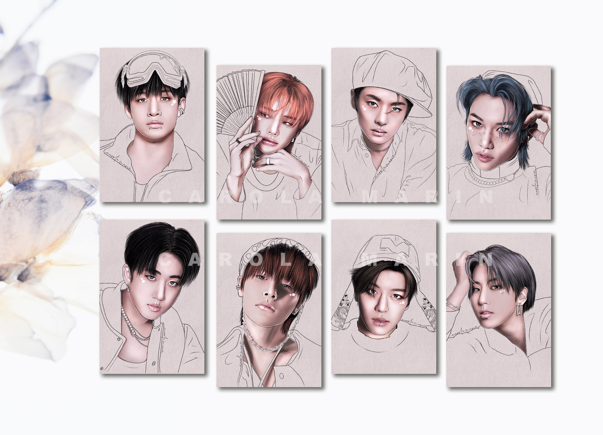 Stray Kids 5 STAR Postal A6 / Postcard / Fanart, Kpop, Bang Chan