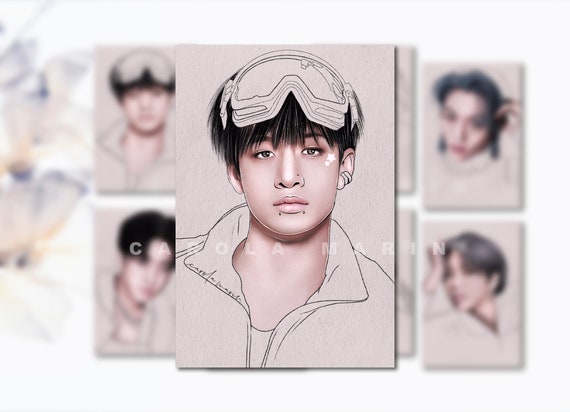 Stray Kids 5 STAR Postal A6 / Postcard / Fanart, Kpop, Bang Chan