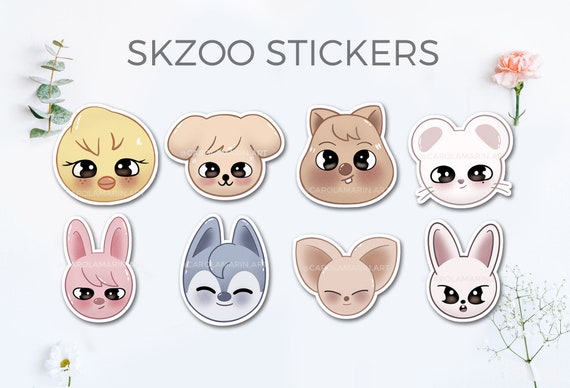 Stray Kids Stickers SKZOO | WolfChan, Leebit, Dwaekki, Jiniret, Quokka,  Bbokari, Puppym, Foxiny, bangchan, hyunjin, in, minho, han
