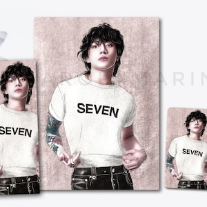 BTS Jungkook Seven Print A5 & Photocard | BTS 2023 | JK, Jungkook fanart, bts, kpop, photocard