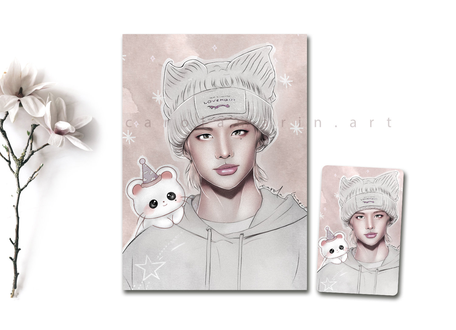 Hyunjin Birthday Stray Kids Print, Jiniret Photocard, Kpop Fan Art