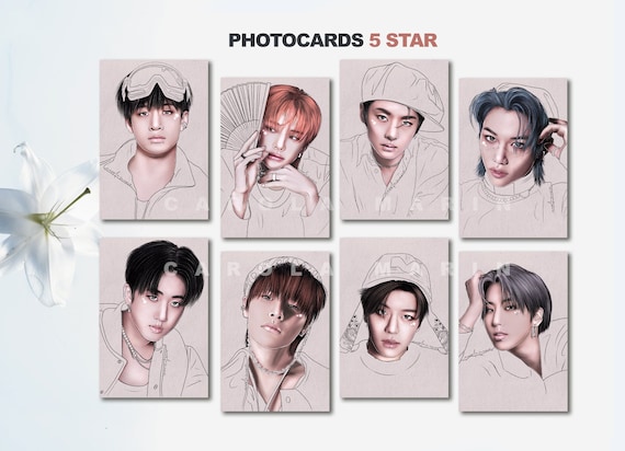 PHOTOCARDS Stray Kids 5 STAR SET Fanart, Stay Kpop, Bang Chan, Hyunjin, In,  Lee Know, Felix, Jeongin, Han Jisung, Changbin, Seungmin 