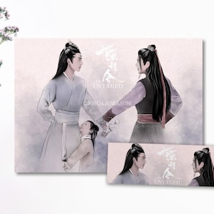 Marcapáginas & Print THE UNTAMED Lámina A5 | Mo Dao Zu Shi | WangXian art print | fanart, Wei Wuxian, Lan Zhan, Jiang Cheng, Lan Xichen