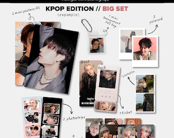 Bias Pack Photocard Set | Kpop Merch Bundle | Handmade, Poster, Polaroid, Ticket, Photostrip | Stray Kids, BTS, Ateez Blackpink