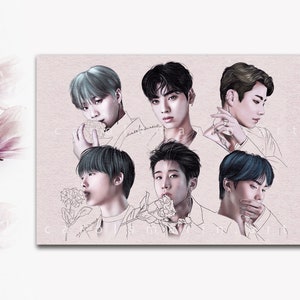 Astro Blue Flame PRINT A5 | Aroha, fanart, kpop, Jinjin, MJ, Cha Eun-woo, Moonbin, Rocky, Sanha