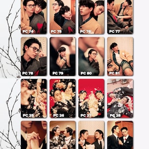 May include: A grid of photo cards featuring various poses of young men. The cards have a red or beige background. The text "WILLIAMEST" is at the top. Each card is labeled with a "PC" number.