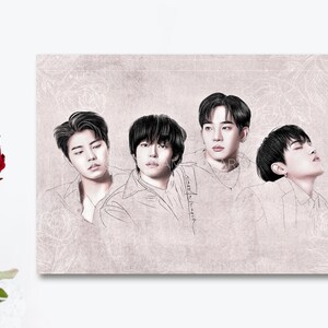 The Rose Print A5 / Heal / kpop, Woo Sung, Do Joon, Ha Joon, Jae Hyeong, rosa negra