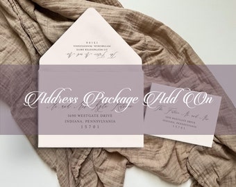 ADD ON Envelope Address Package - Enveloppe A7 et enveloppe RSVP - Adresses imprimées pour la suite d'invitations achetée