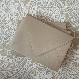 RSVP Invitation Envelopes, Pack of 10 Envelopes, Envelope Pack, Premium Blank Envelopes for wedding, birthday, party, SALE, Metallic Sand