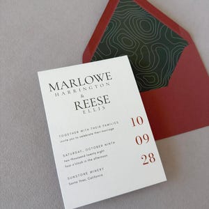 Close-up of circular olive green RSVP cards with ivory typography and QR code from the Marlowe wedding invitation collection.