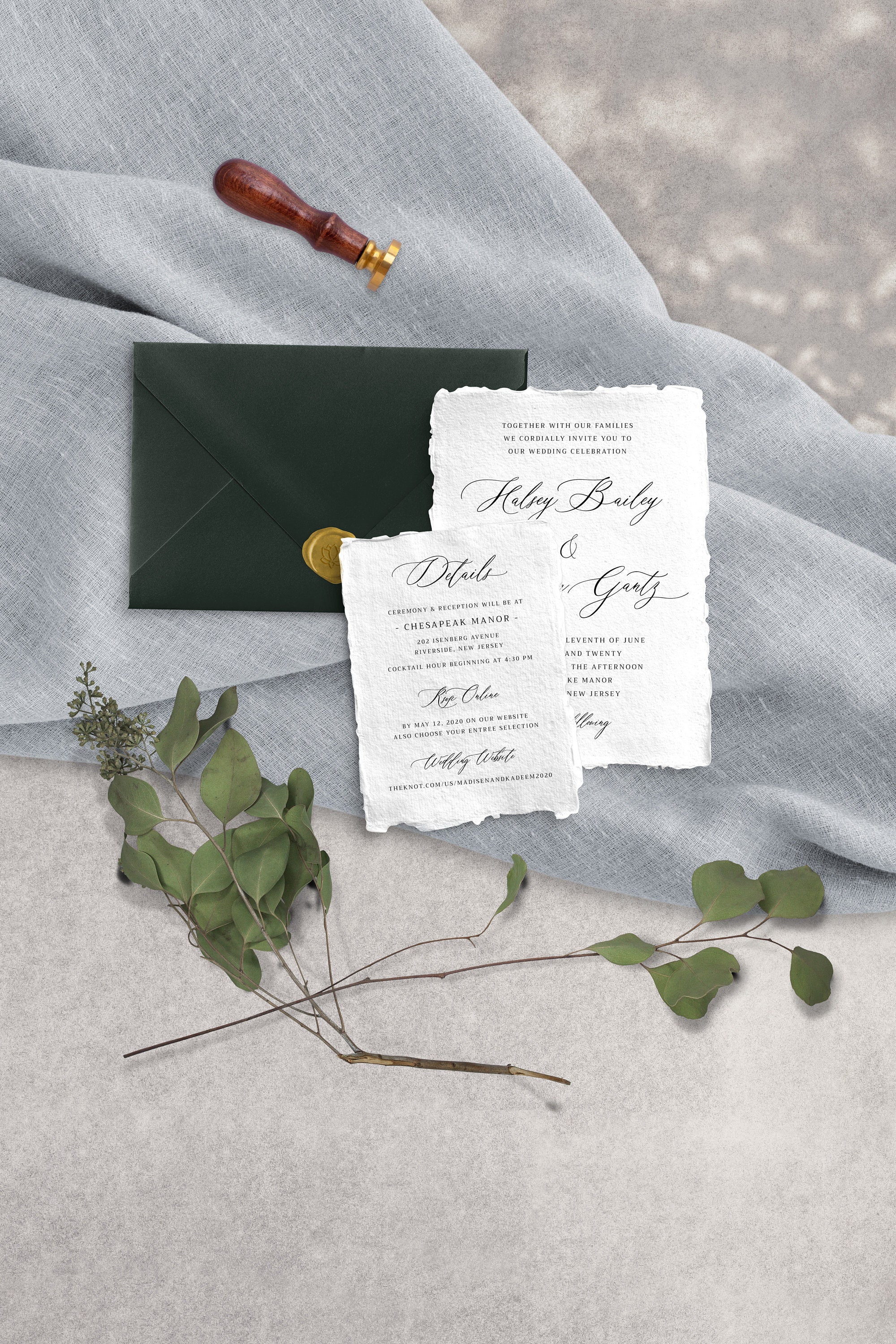 Daring Deckled Edge Wedding Invitations — Art Paper Scissors