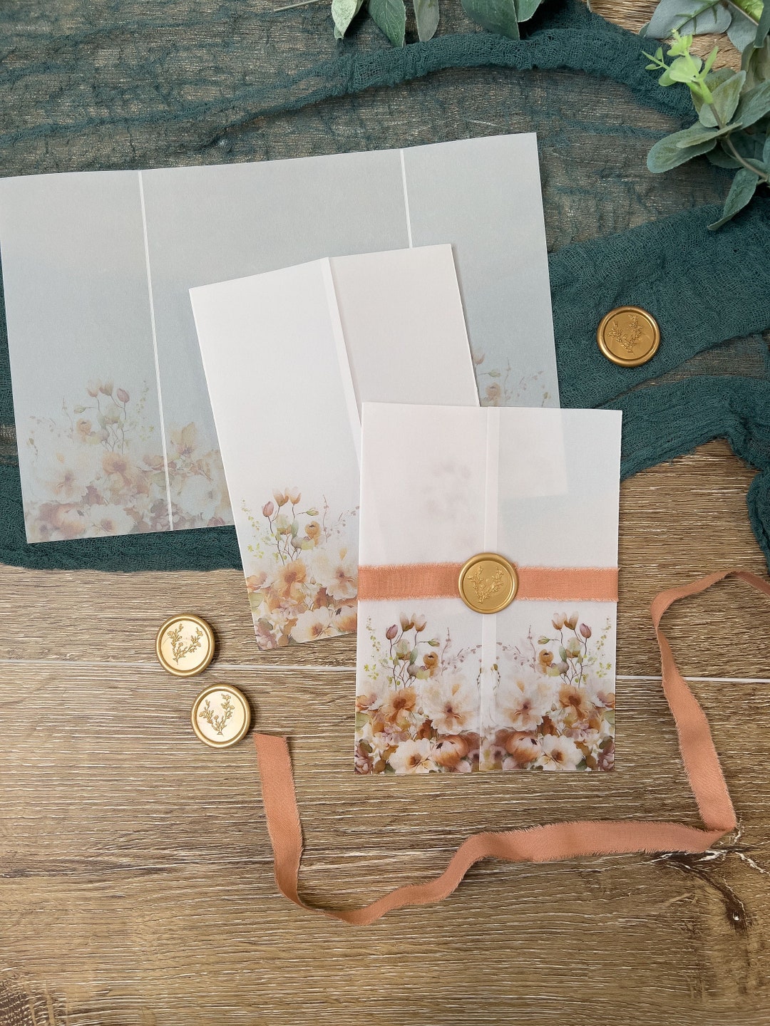 VELLUM Wedding Invitation Jacket, Modern Translucent Card Wrap, 5x7