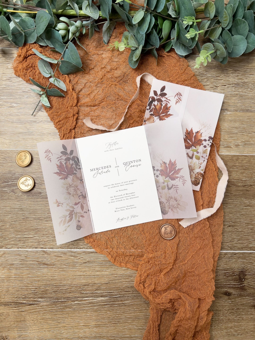 VELLUM Wedding Invitation Jacket, Modern Translucent Card Wrap, 5x7