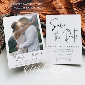 PRINTED Photo Save the Date - Wedding Save the Date - Modern Save the Date - Minimalist Save the Date - Rustic Save the Date - Novalie Suite