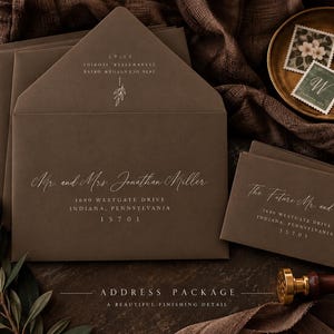 Wedding invitation envelope color chart showing available envelope colors for custom White Lace Design stationery.