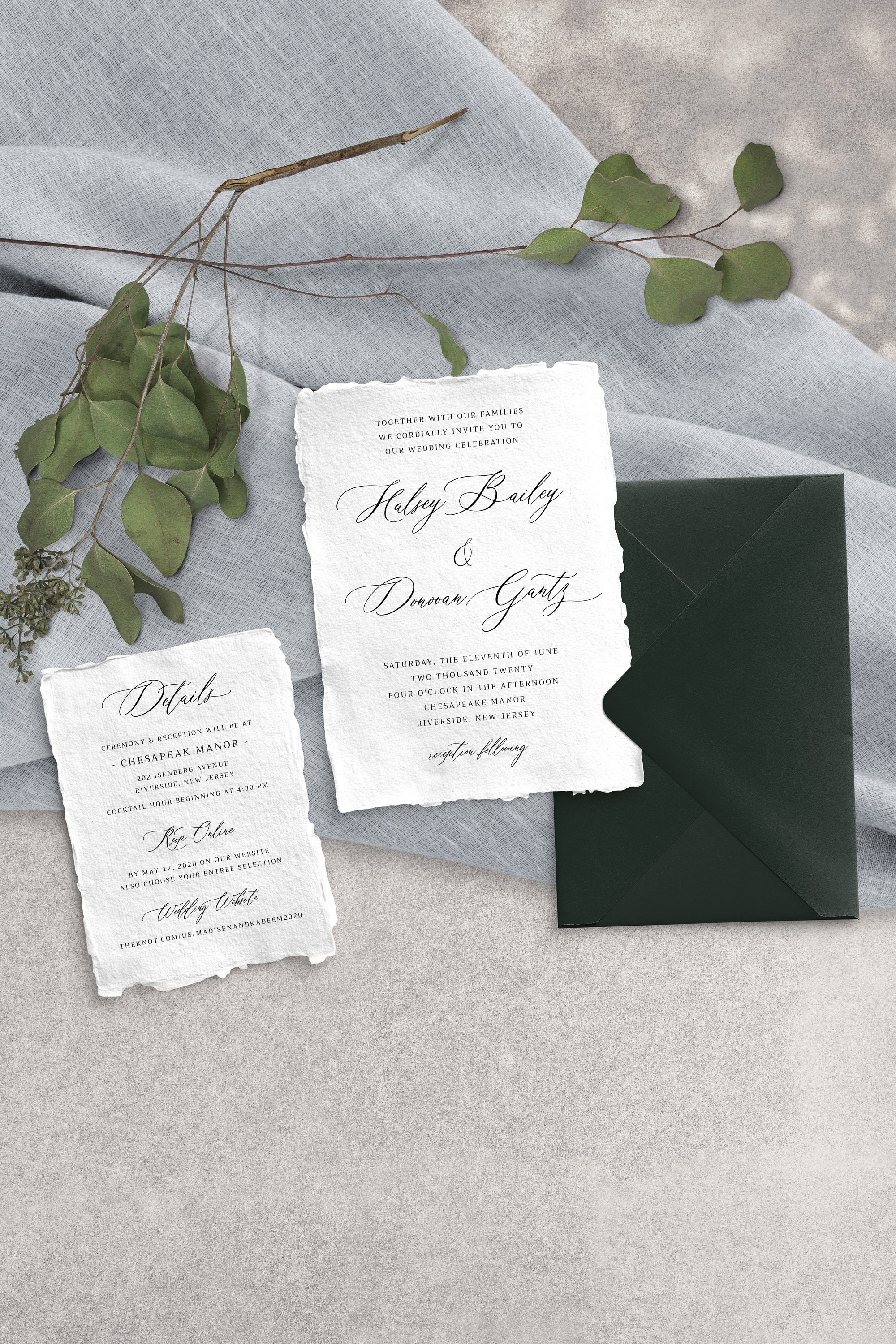 Daring Deckled Edge Wedding Invitations — Art Paper Scissors