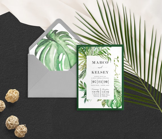 tropical wedding invitations minted