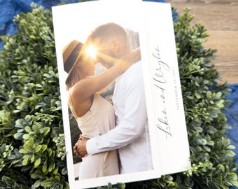 PRINTED Trifold Wedding Invitation with Online RSVP | Modern Folded Invitation with Details Section & A7 Envelope | Minimalist Wedding Suite