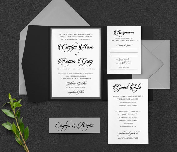 Formal Wedding Invitations Black Tie ...