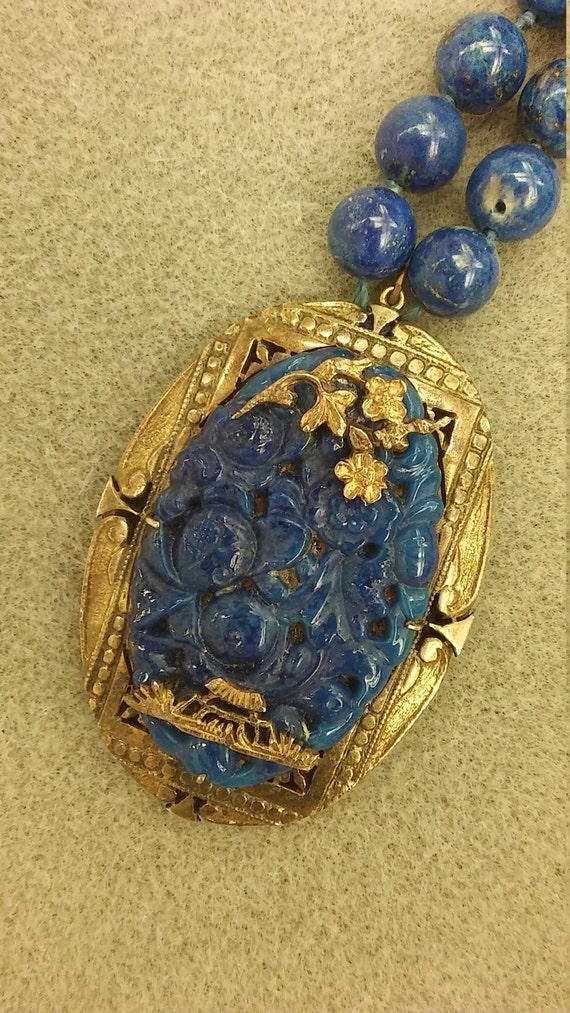 Chinese Lapis Lazuli Bead Necklace