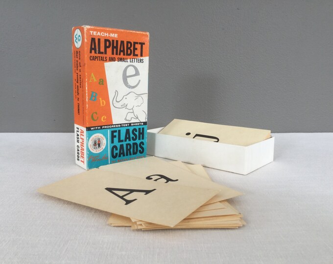 Vintage Alphabet Flash Cards in Original Box Teacher Aid Etsy